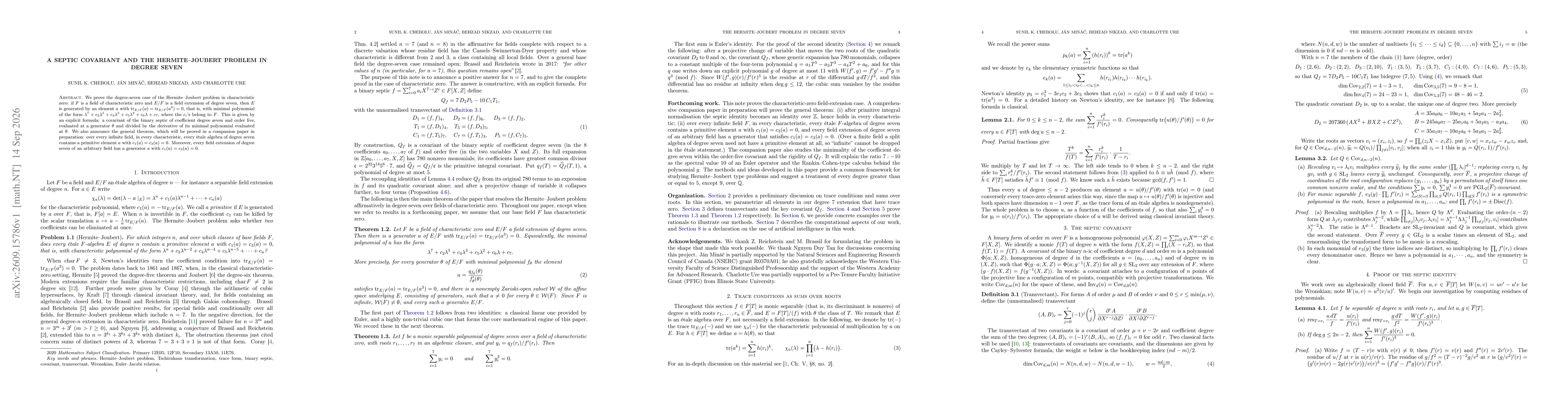 Thumbnail for A septic covariant and the Hermite--Joubert problem in degree seven