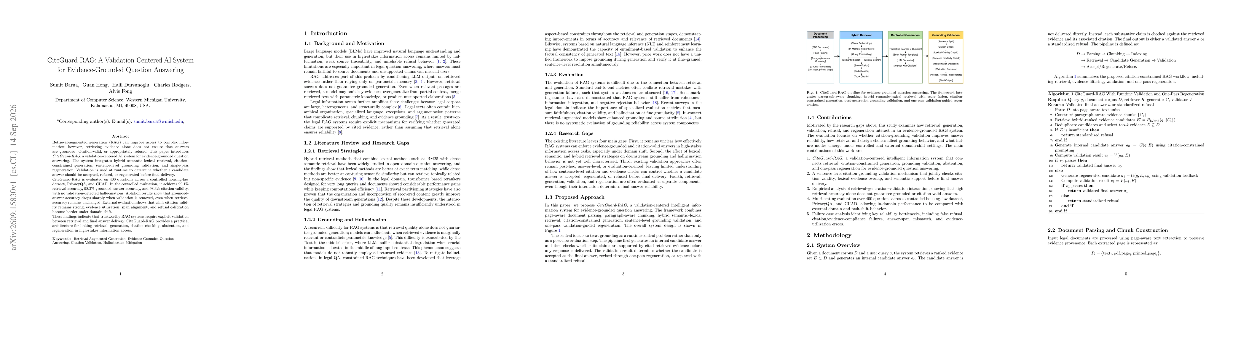 Thumbnail for CiteGuard-RAG: A Validation-Centered AI System for Evidence-Grounded Question Answering