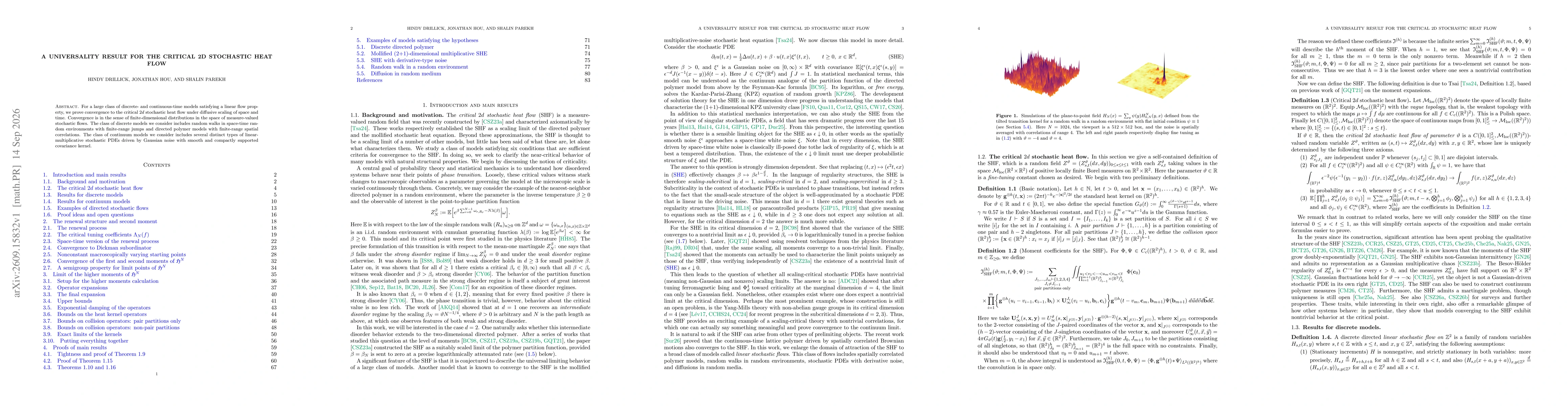 Thumbnail for A universality result for the critical 2d stochastic heat flow