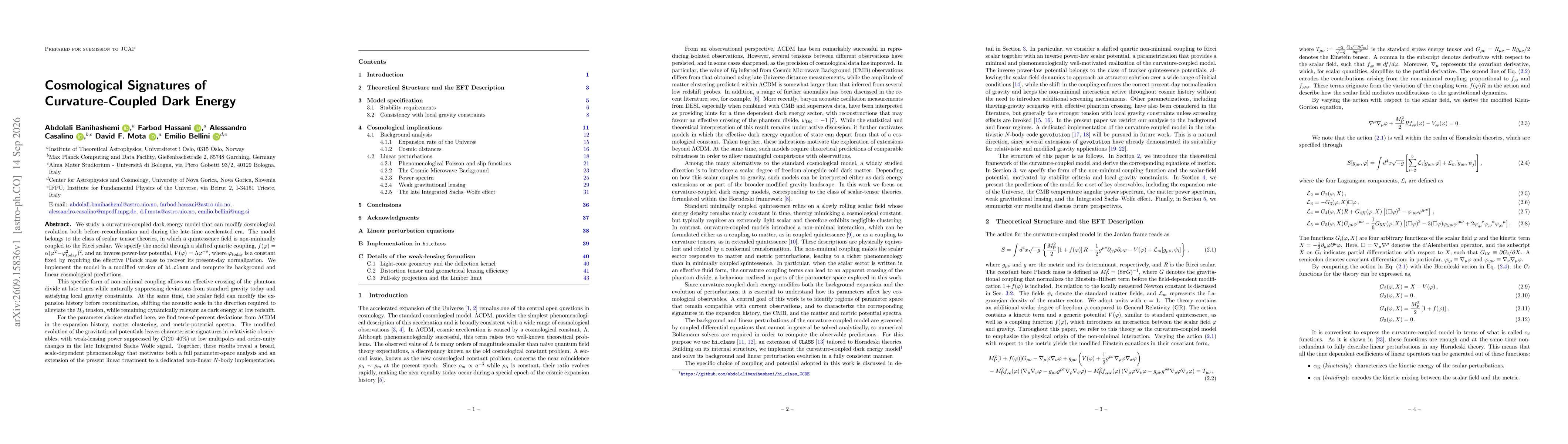 Thumbnail for Cosmological Signatures of Curvature-Coupled Dark Energy