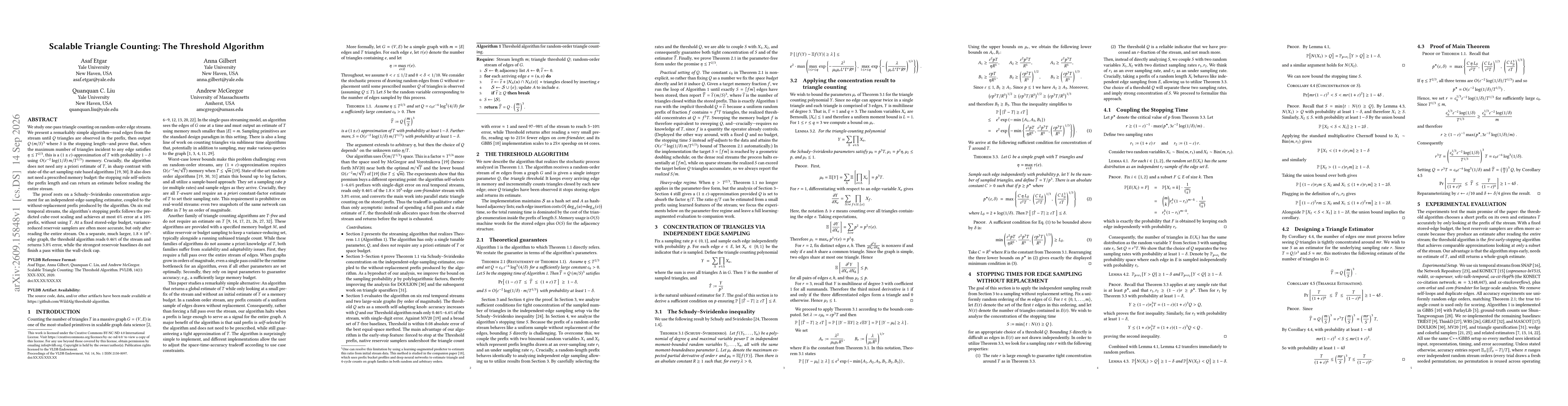 Thumbnail for Scalable Triangle Counting: The Threshold Algorithm