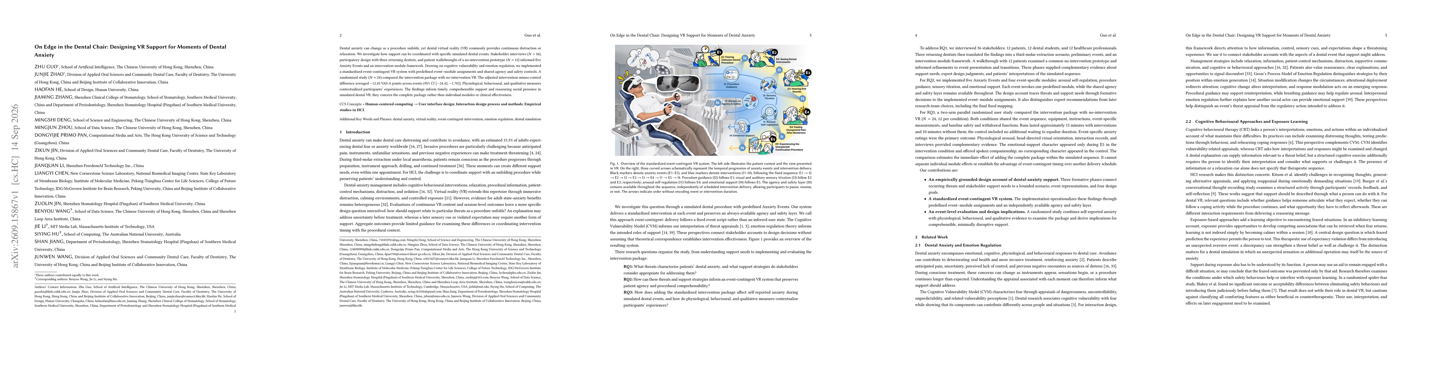 Thumbnail for On Edge in the Dental Chair: Designing VR Support for Moments of Dental Anxiety