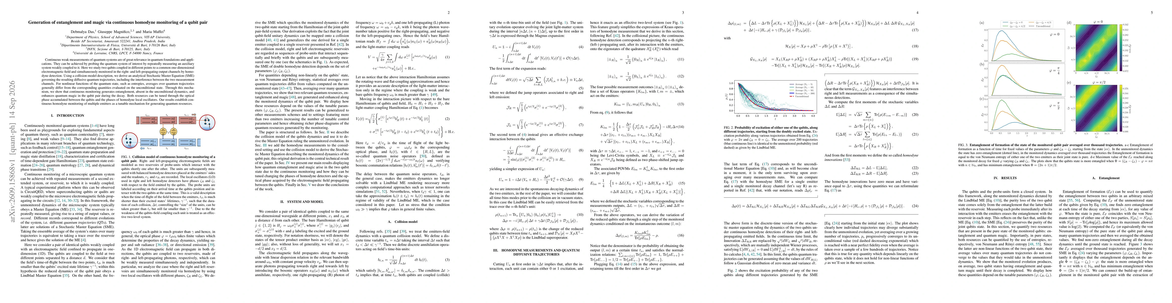 Thumbnail for Generation of entanglement and magic via continuous homodyne monitoring of a qubit pair