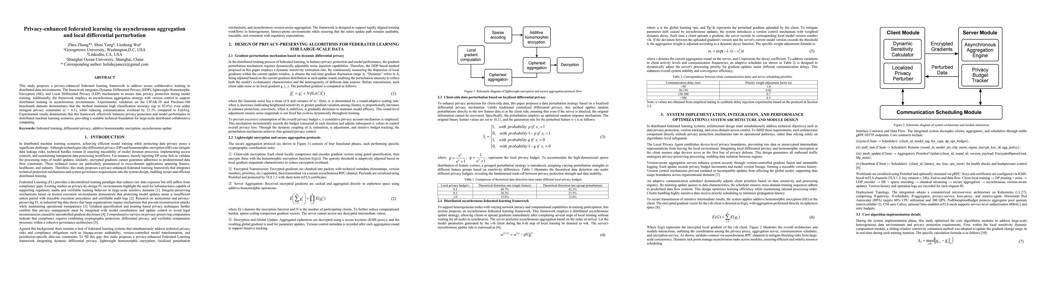 Thumbnail for Privacy-enhanced federated learning via asynchronous aggregation and local differential perturbation