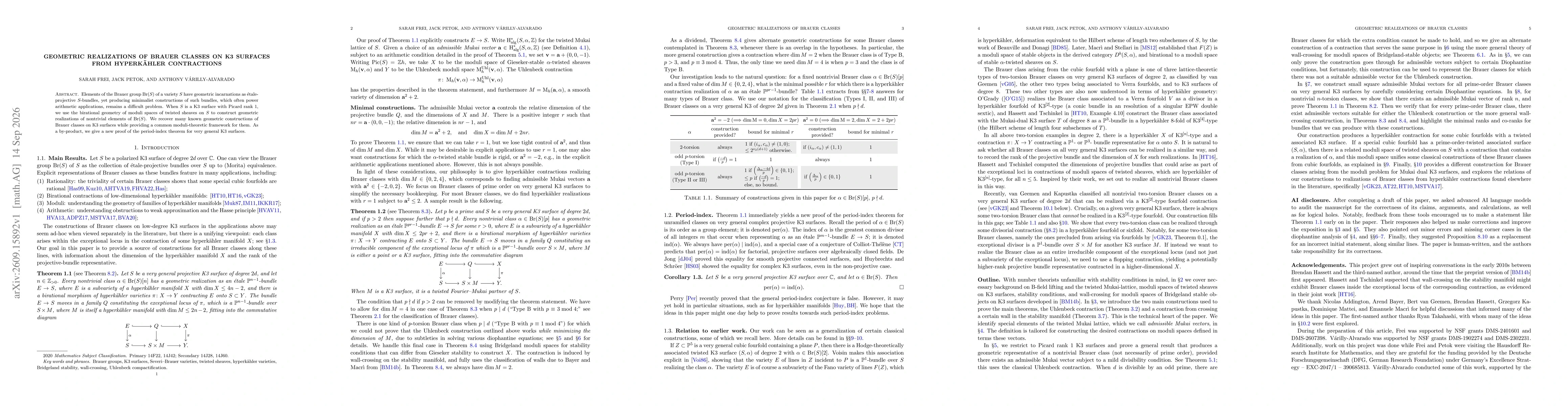 Thumbnail for Geometric realizations of Brauer classes on K3 surfaces from hyperkähler contractions