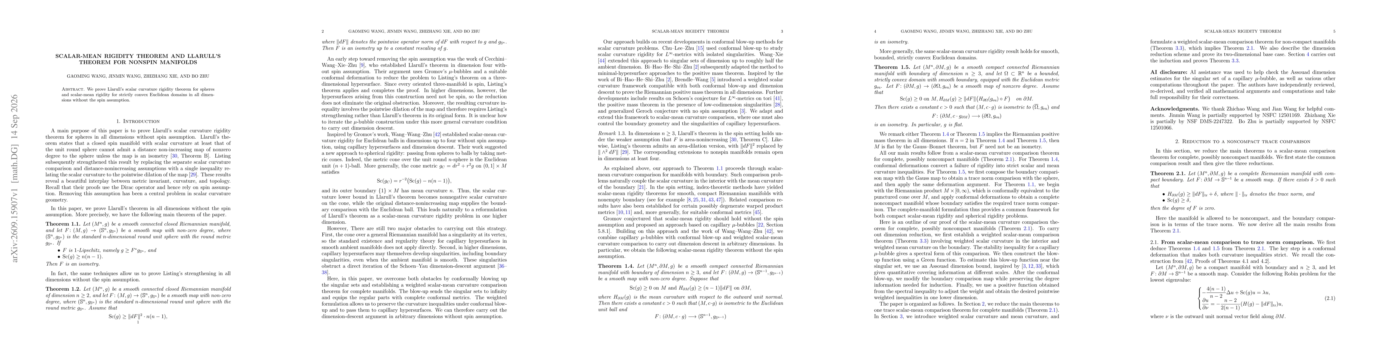 Thumbnail for Scalar-mean rigidity theorem and Llarull's theorem for nonspin manifolds
