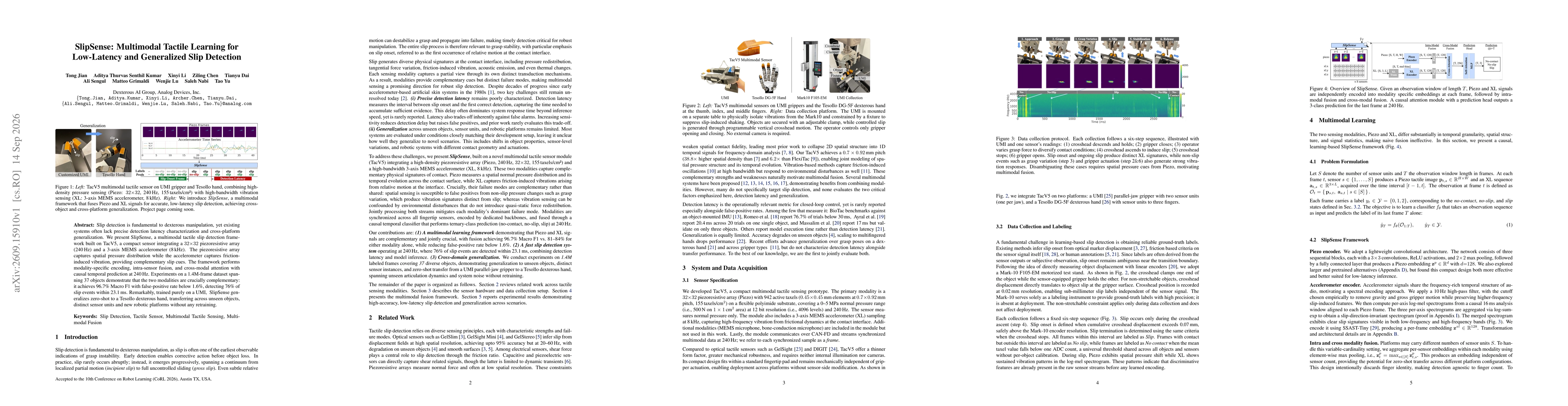 Thumbnail for SlipSense: Multimodal Tactile Learning for Low-Latency and Generalized Slip Detection
