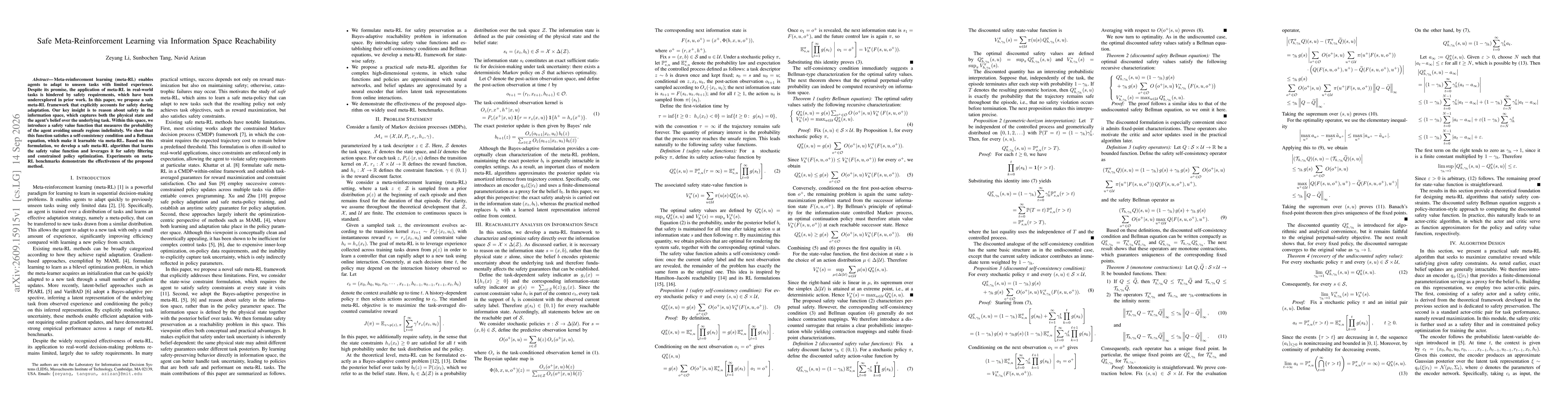 Thumbnail for Safe Meta-Reinforcement Learning via Information Space Reachability