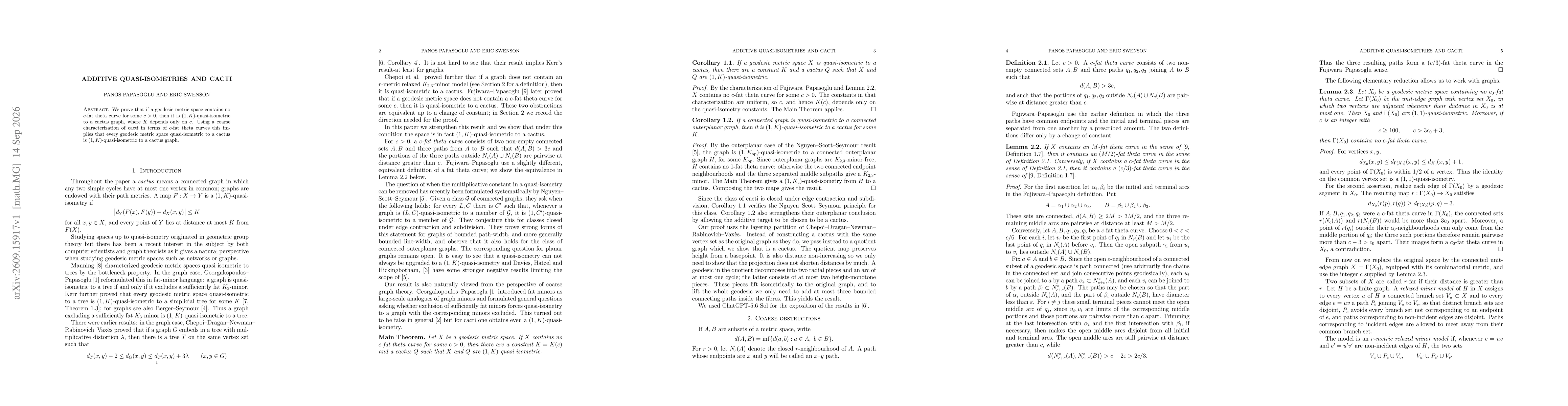 Thumbnail for Additive quasi-isometries and cacti
