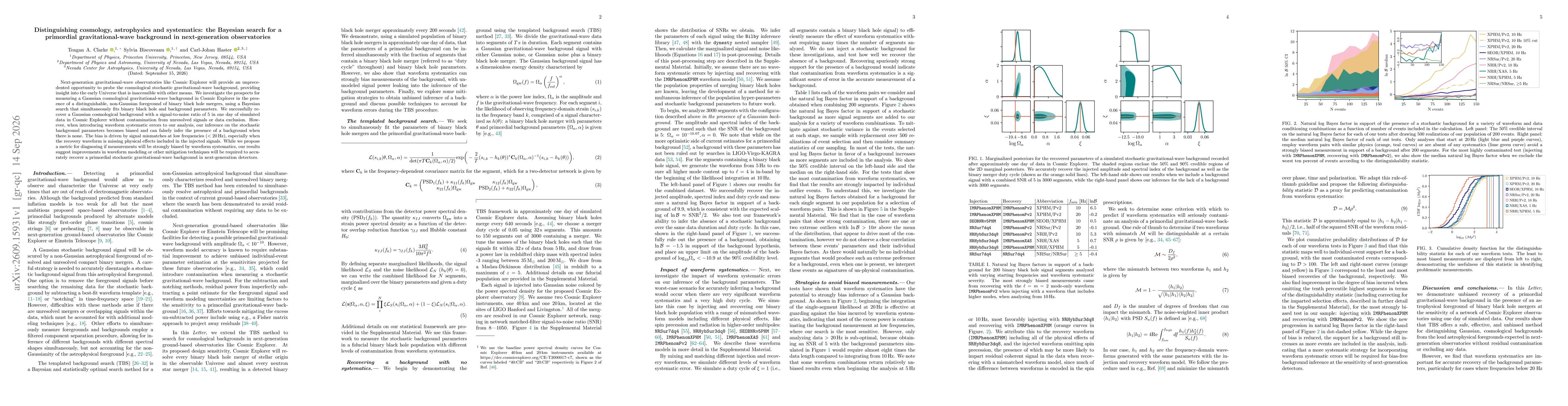 Thumbnail for Distinguishing cosmology, astrophysics and systematics: the Bayesian search for a primordial gravitational-wave background in next-generation observatories