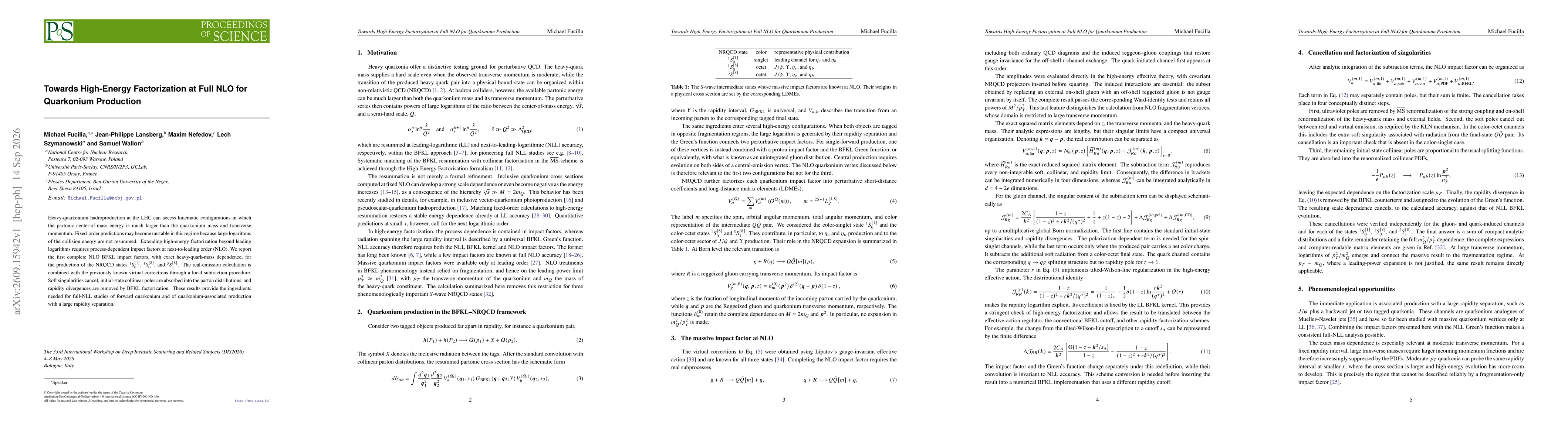 Thumbnail for Towards High-Energy Factorization at Full NLO for Quarkonium Production