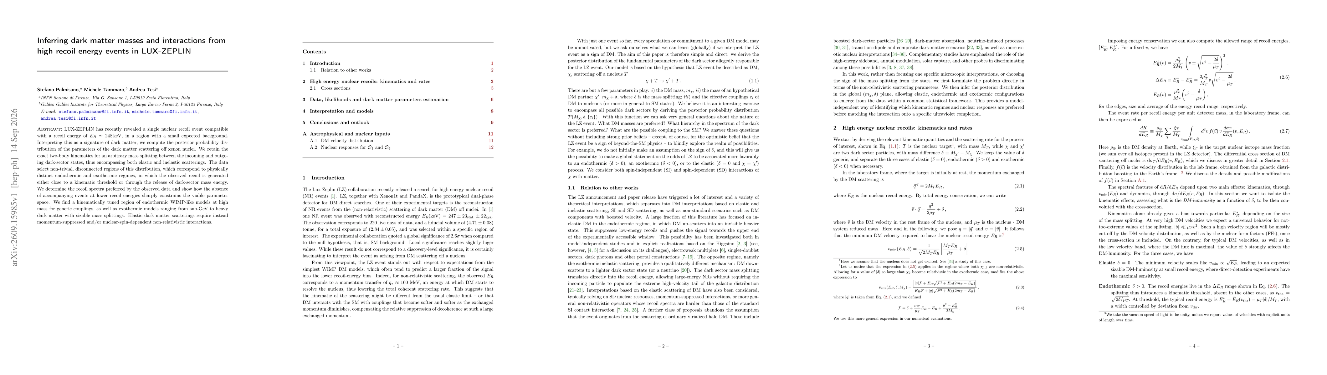 Thumbnail for Inferring dark matter masses and interactions from high recoil energy events in LUX-ZEPLIN