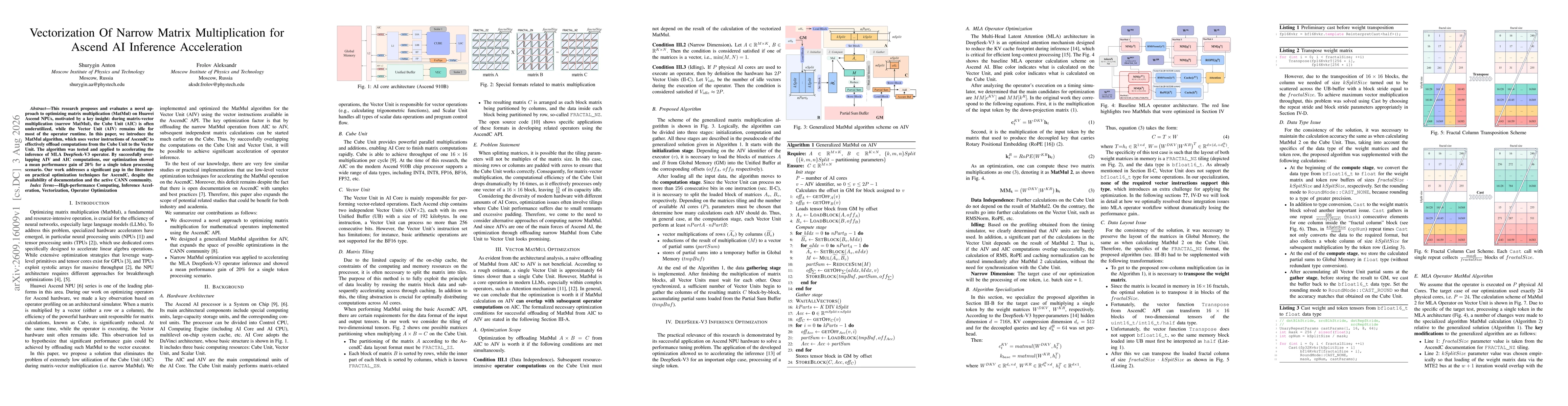 Thumbnail for Vectorization Of Narrow Matrix Multiplication for Ascend AI Inference Acceleration