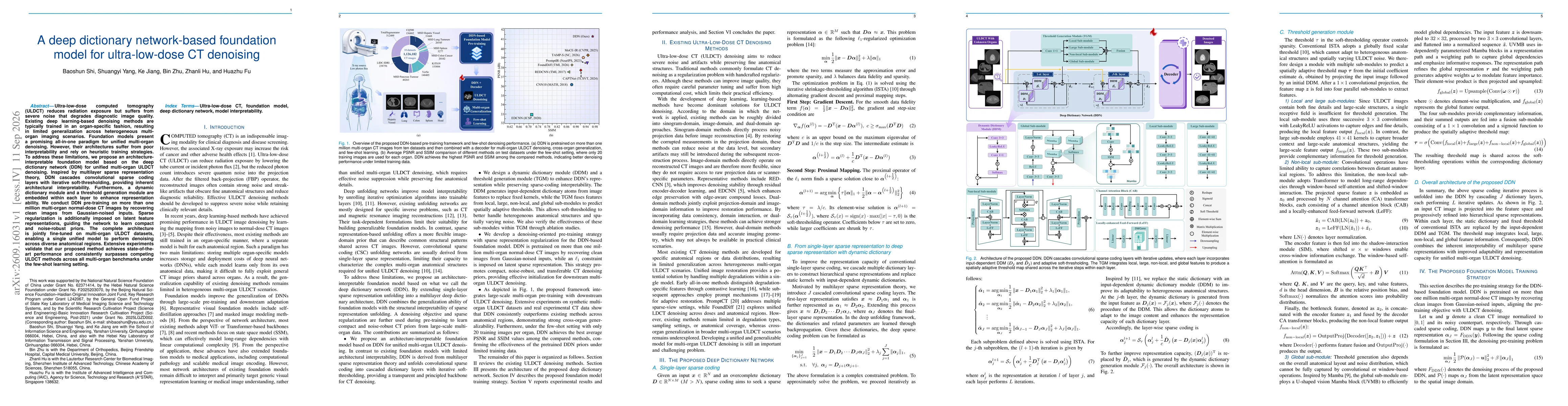 Thumbnail for A deep dictionary network-based foundation model for ultra-low-dose CT denoising