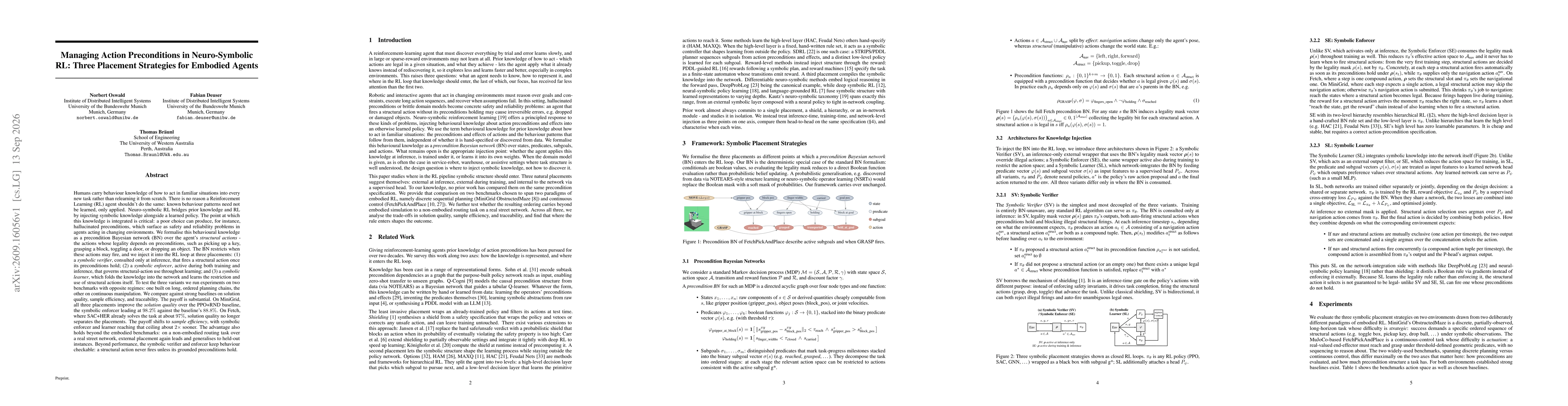Thumbnail for Managing Action Preconditions in Neuro-Symbolic RL: Three Placement Strategies for Embodied Agents
