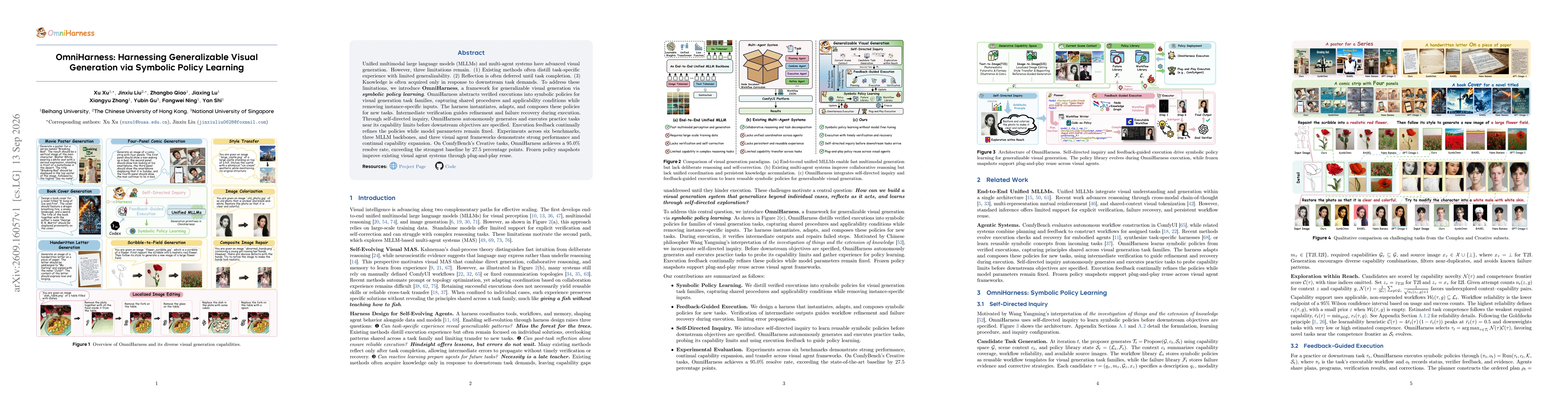 Thumbnail for OmniHarness: Harnessing Generalizable Visual Generation via Symbolic Policy Learning