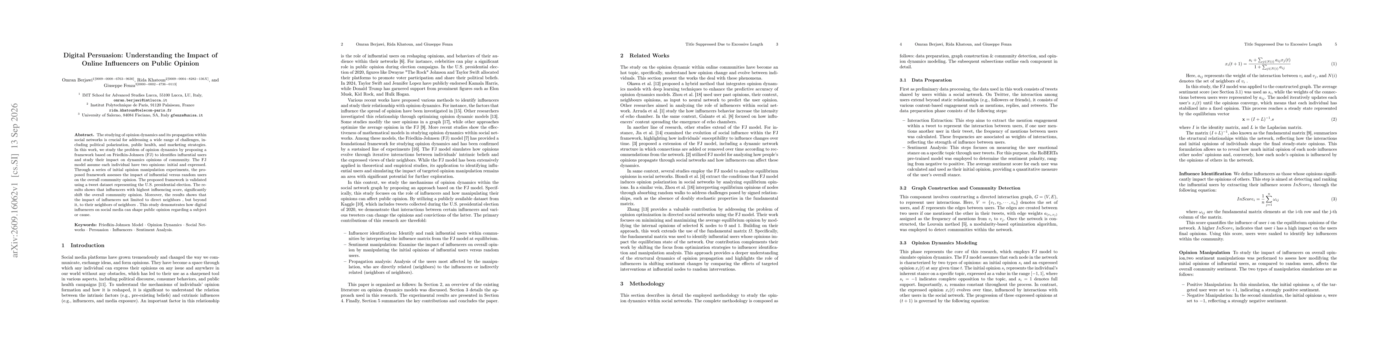 Thumbnail for Digital Persuasion: Understanding the Impact of Online Influencers on Public Opinion