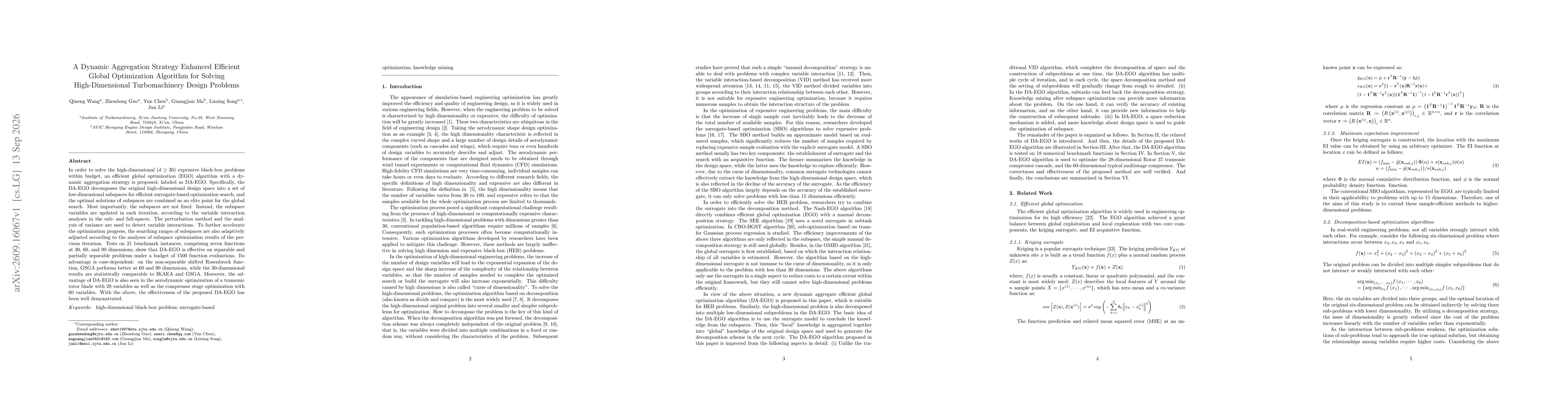 Thumbnail for A Dynamic Aggregation Strategy Enhanced Efficient Global Optimization Algorithm for Solving High-Dimensional Turbomachinery Design Problems