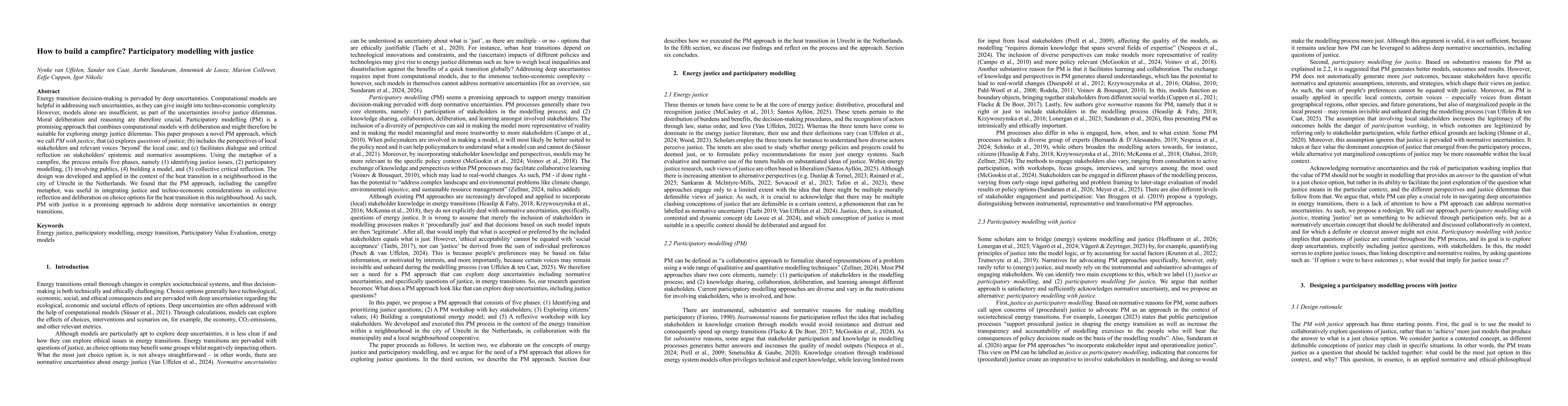 Thumbnail for How to build a campfire? Participatory modelling with justice