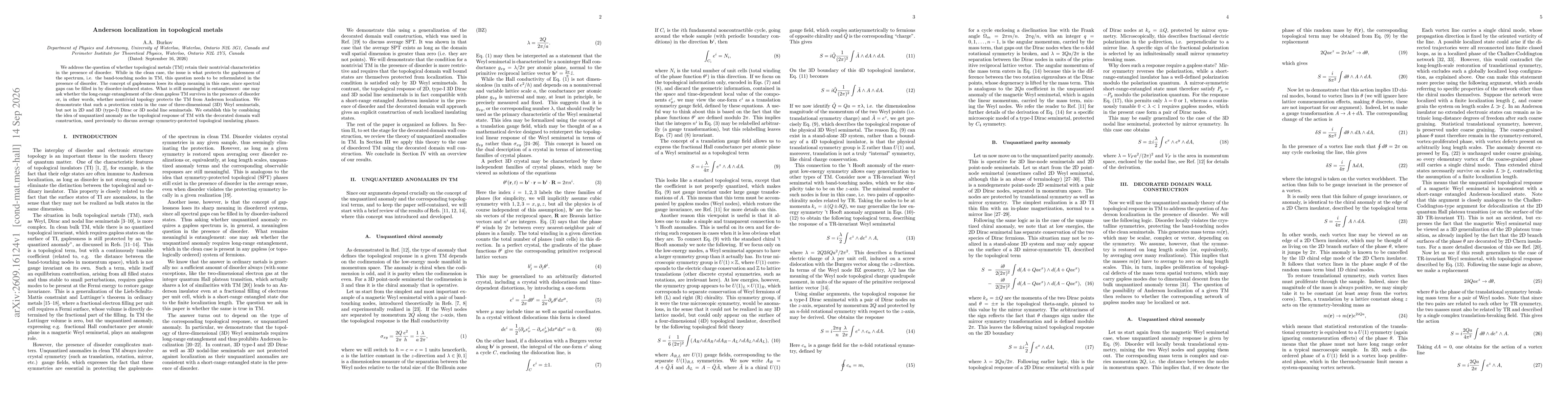 Thumbnail for Anderson localization in topological metals