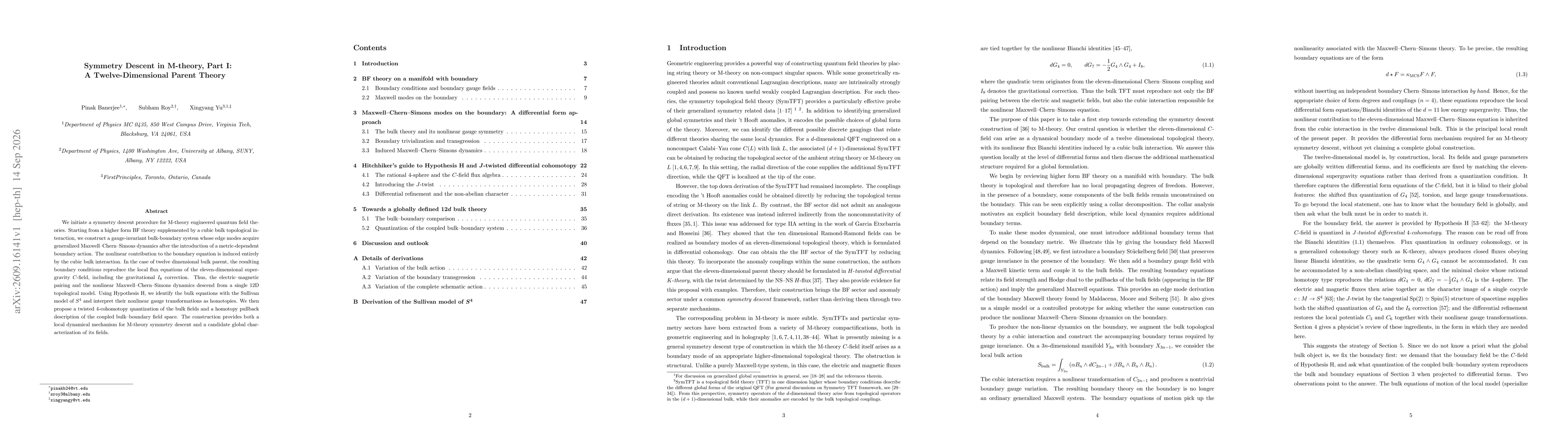 Thumbnail for Symmetry Descent in M-theory, Part I: A Twelve-Dimensional Parent Theory
