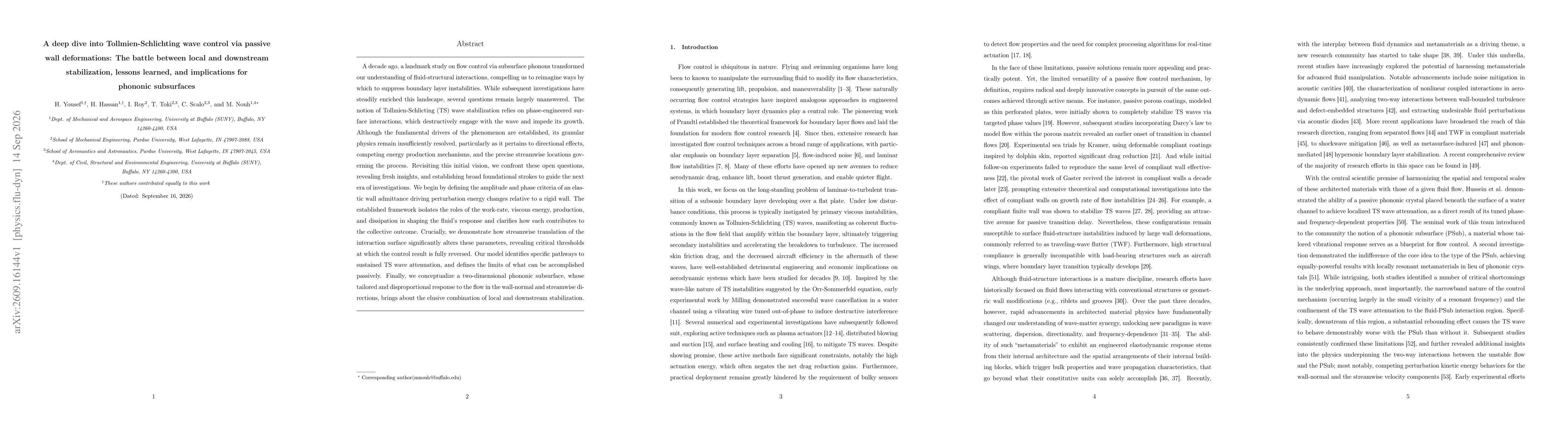 Thumbnail for A deep dive into Tollmien-Schlichting wave control via passive wall deformations: The battle between local and downstream stabilization, lessons learned, and implications for phononic subsurfaces