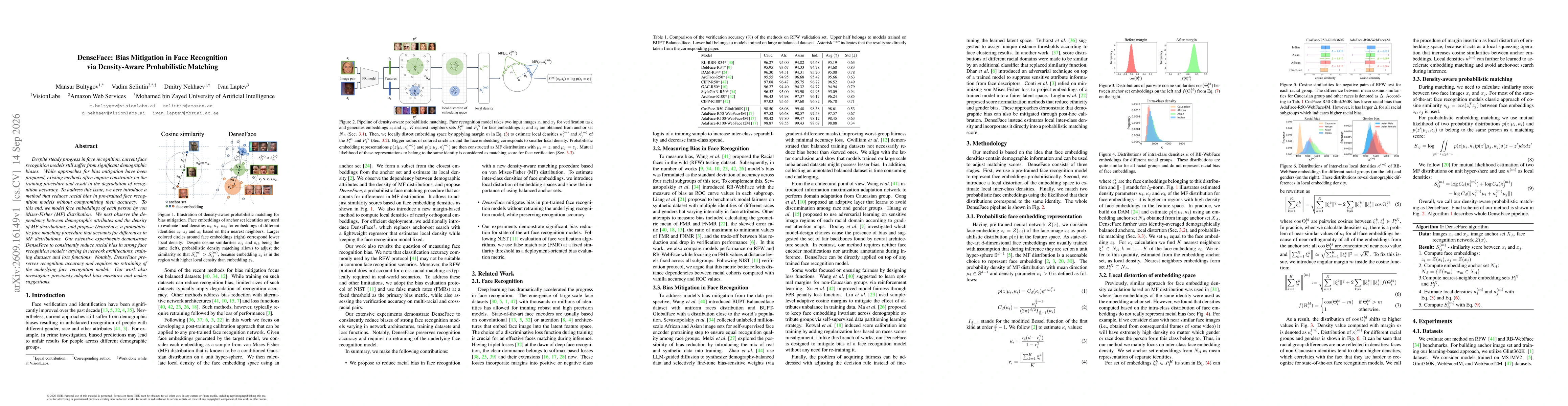 Thumbnail for DenseFace: Bias Mitigation in Face Recognition via Density-Aware Probabilistic Matching