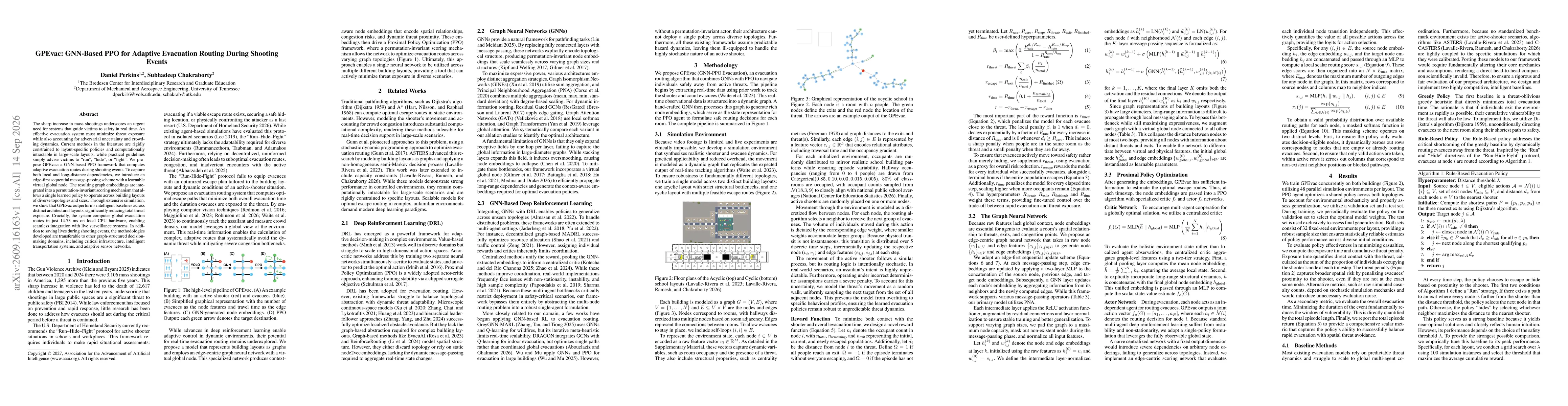 Thumbnail for GPEvac: GNN-Based PPO for Adaptive Evacuation Routing During Shooting Events