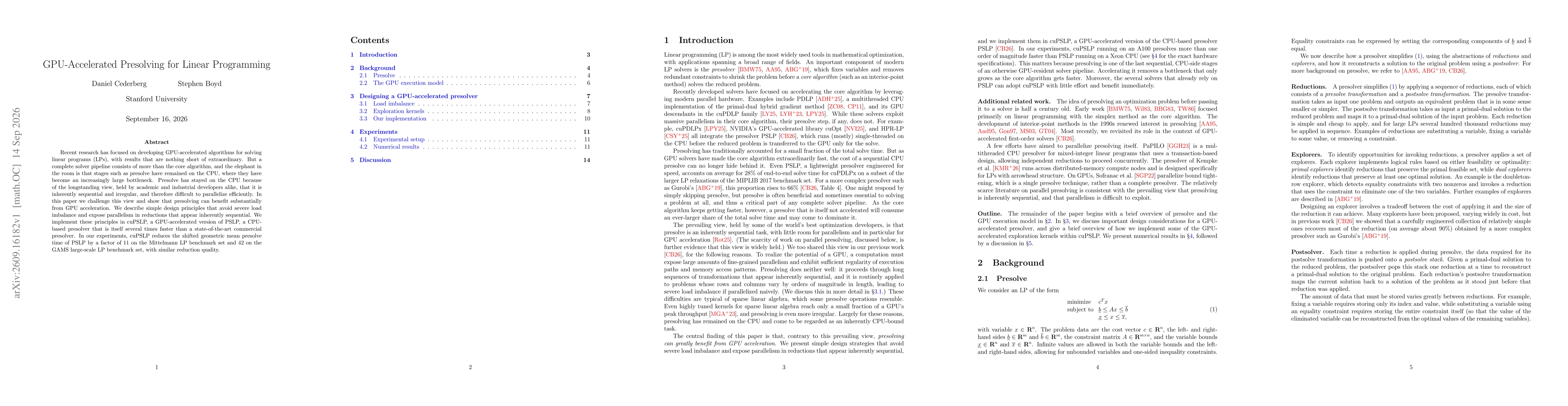 Thumbnail for GPU-Accelerated Presolving for Linear Programming