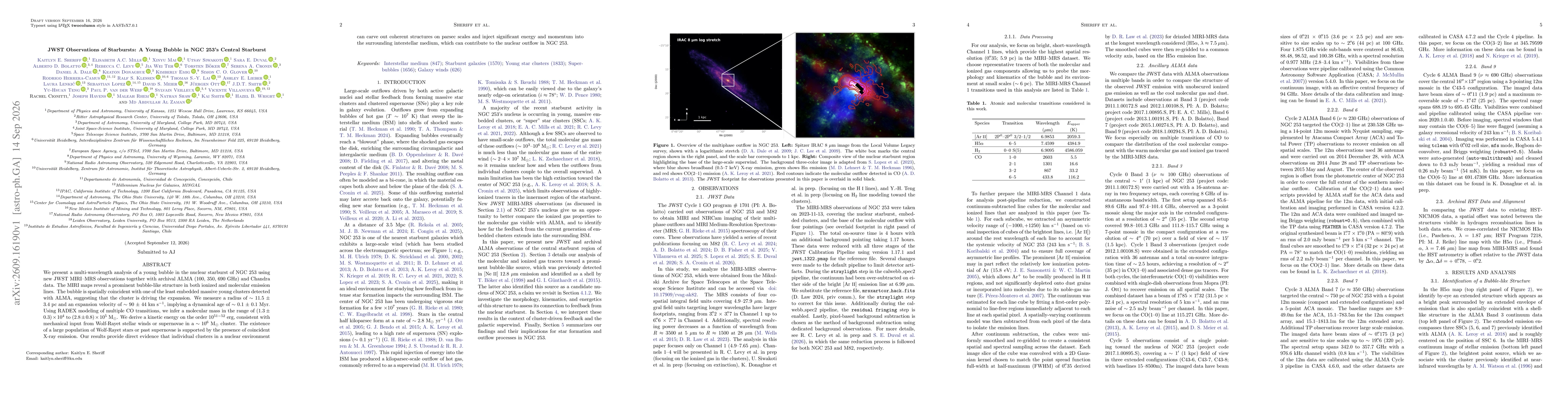 Thumbnail for JWST Observations of Starbursts: A Young Bubble in NGC 253's Central Starburst