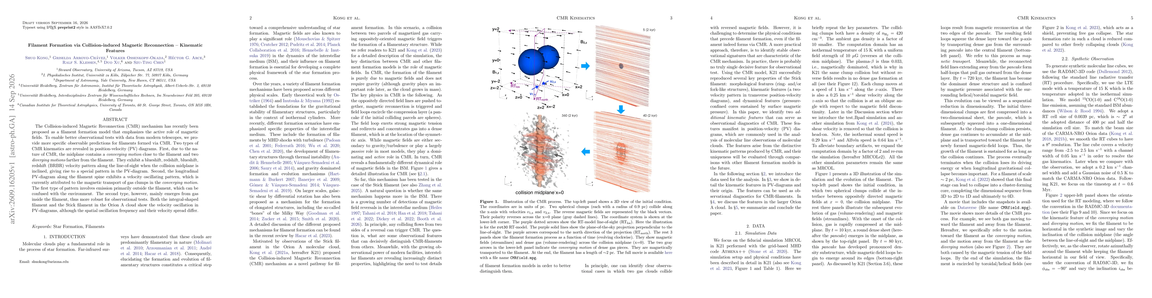 Thumbnail for Filament Formation via Collision-induced Magnetic Reconnection -- Kinematic Features