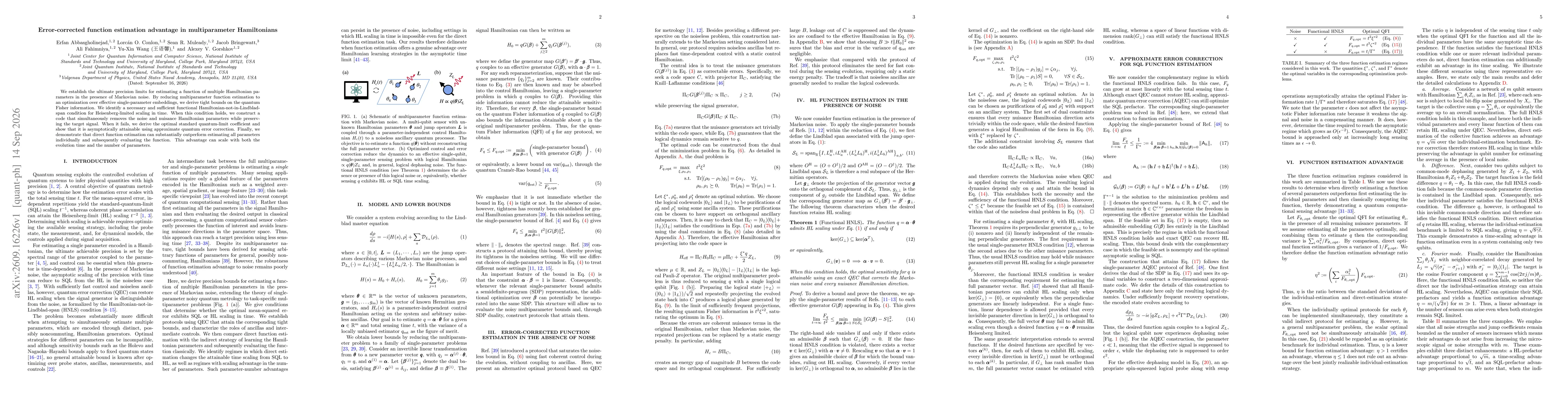 Thumbnail for Error-corrected function estimation advantage in multiparameter Hamiltonians