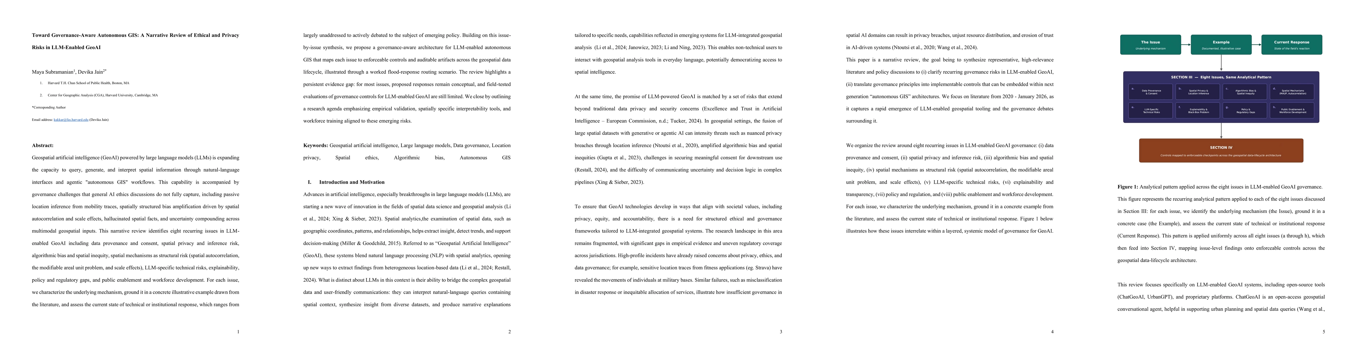Thumbnail for Toward Governance-Aware Autonomous GIS: A Narrative Review of Ethical and Privacy Risks in LLM-Enabled GeoAI