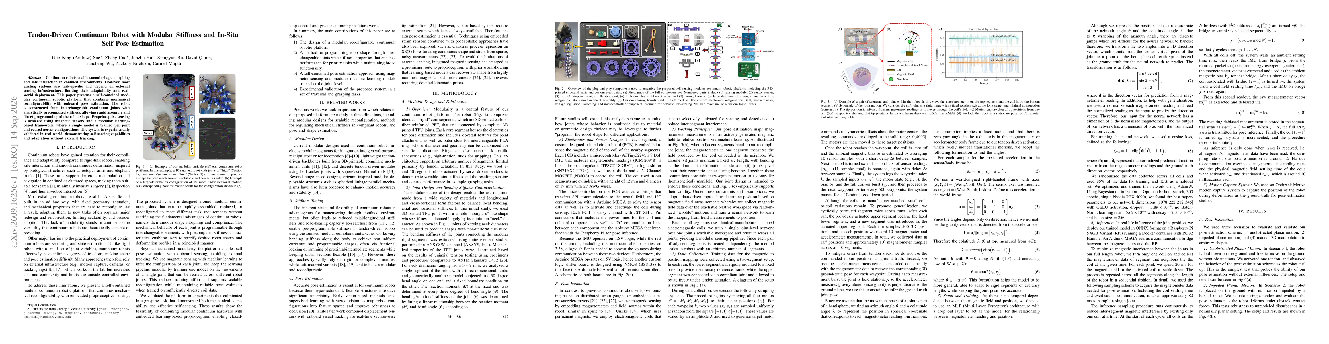 Thumbnail for Tendon-Driven Continuum Robot with Modular Stiffness and In-Situ Self Pose Estimation