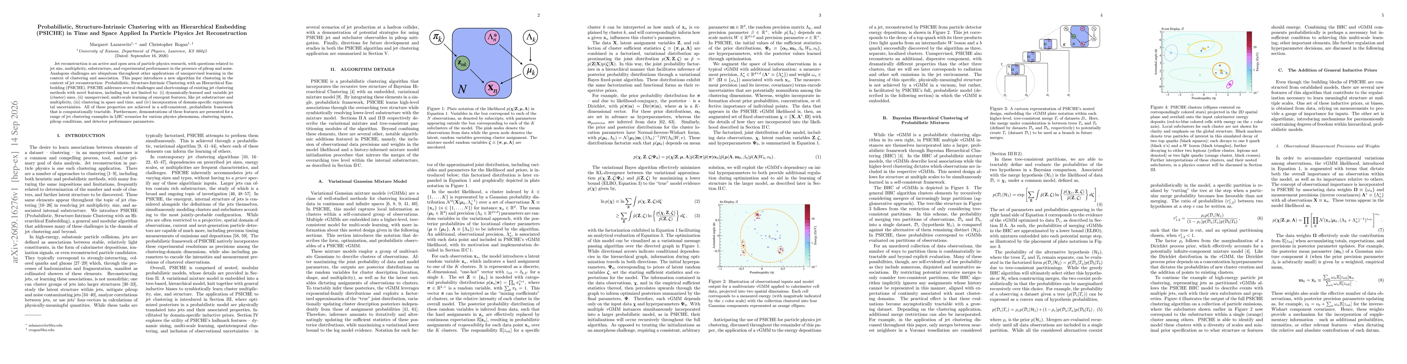 Thumbnail for Probabilistic, Structure-Intrinsic Clustering with an Hierarchical Embedding (PSICHE) in Time and Space Applied In Particle Physics Jet Reconstruction