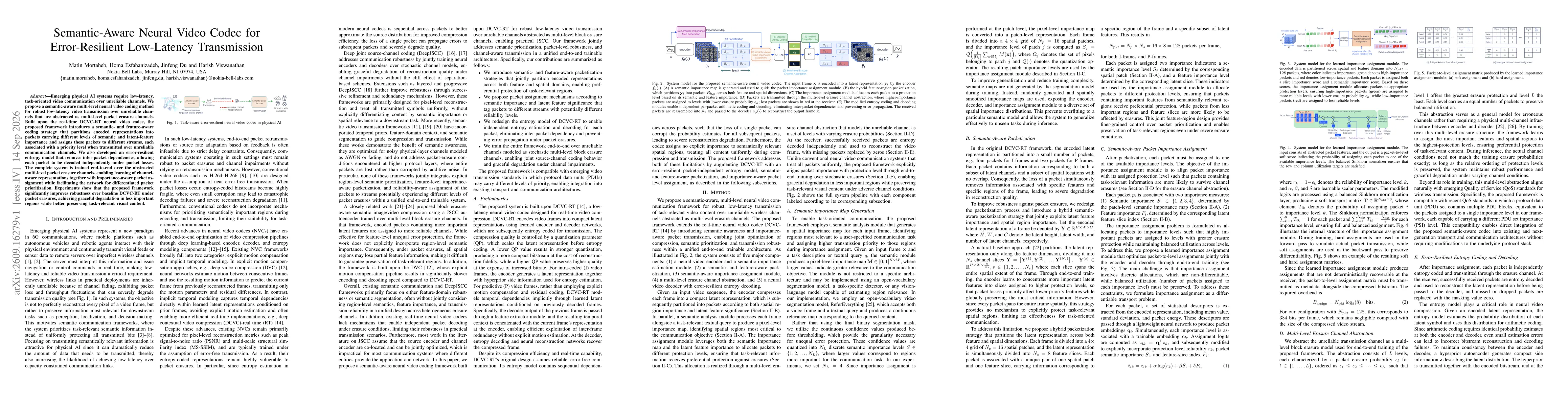 Thumbnail for Semantic-Aware Neural Video Codec for Error-Resilient Low-Latency Transmission