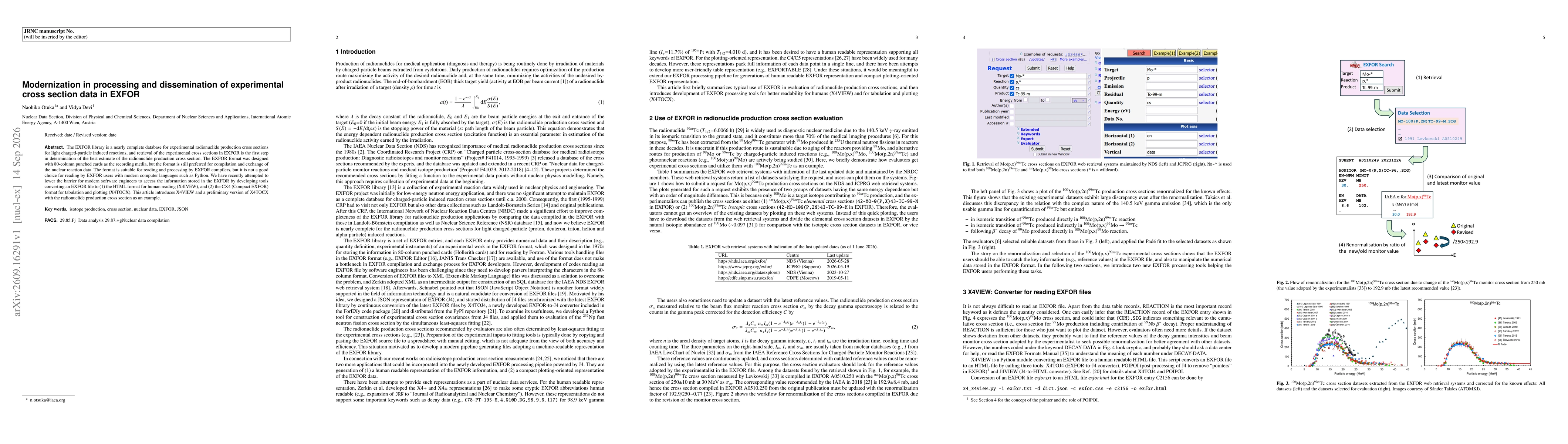 Thumbnail for Modernization in processing and dissemination of experimental cross section data in EXFOR