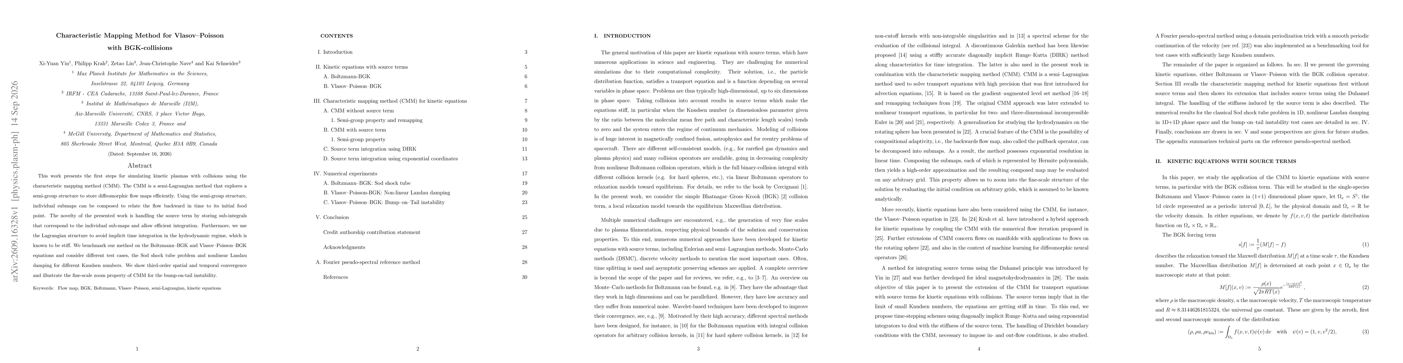 Thumbnail for Characteristic Mapping Method for Vlasov-Poisson with BGK-collisions