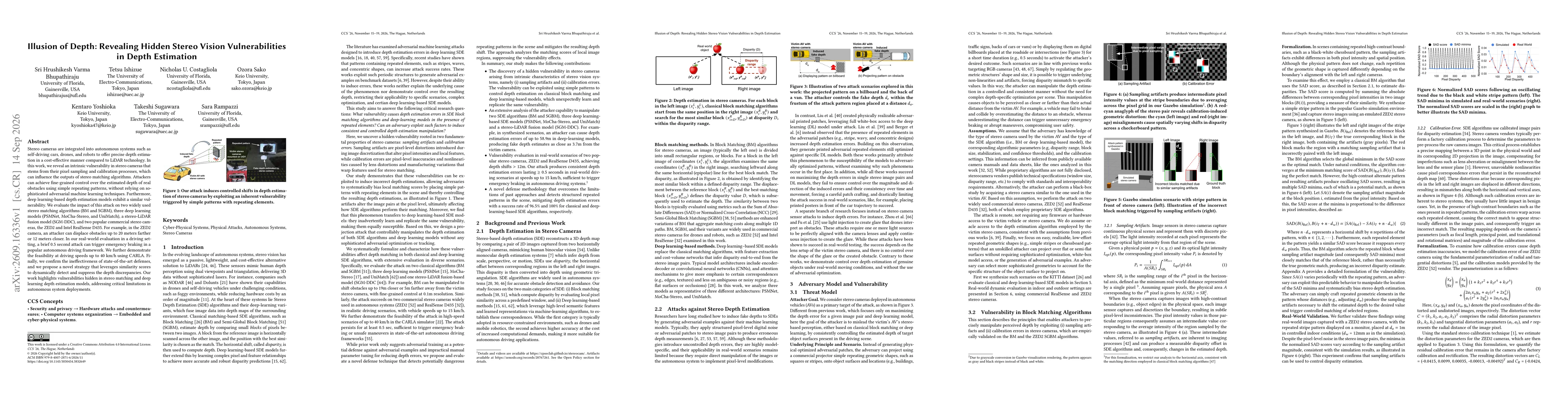 Thumbnail for Illusion of Depth: Revealing Hidden Stereo Vision Vulnerabilities in Depth Estimation