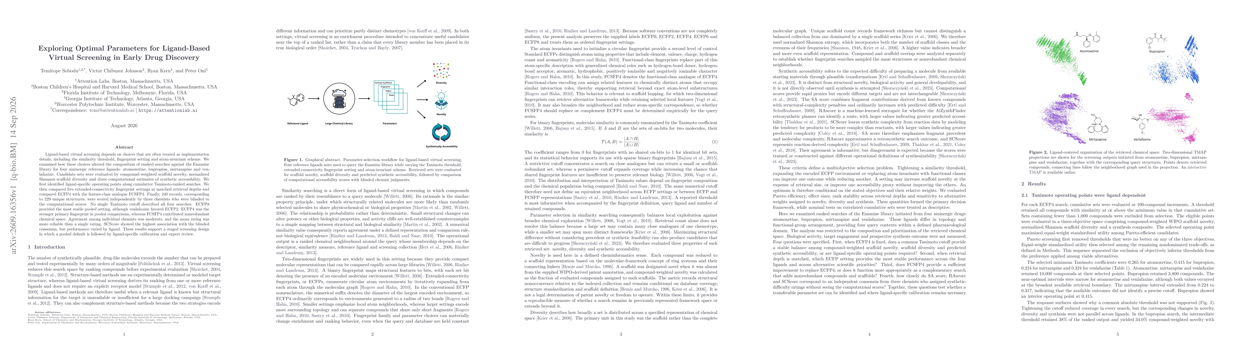 Thumbnail for Exploring Optimal Parameters for Ligand-Based Virtual Screening in Early Drug Discovery