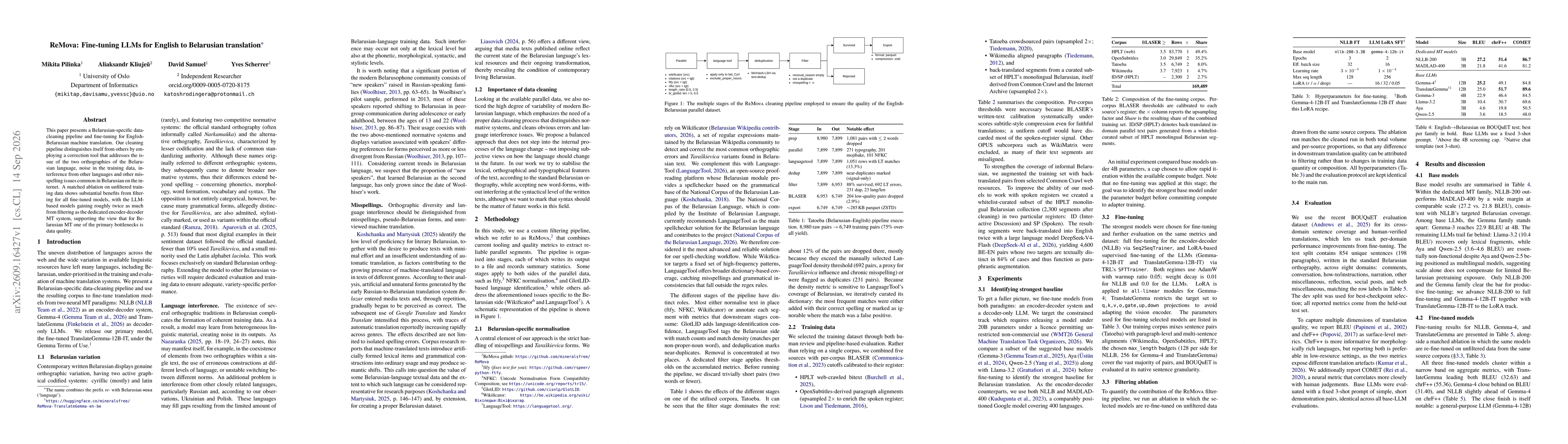 Thumbnail for ReMova: Fine-tuning LLMs for English to Belarusian translation