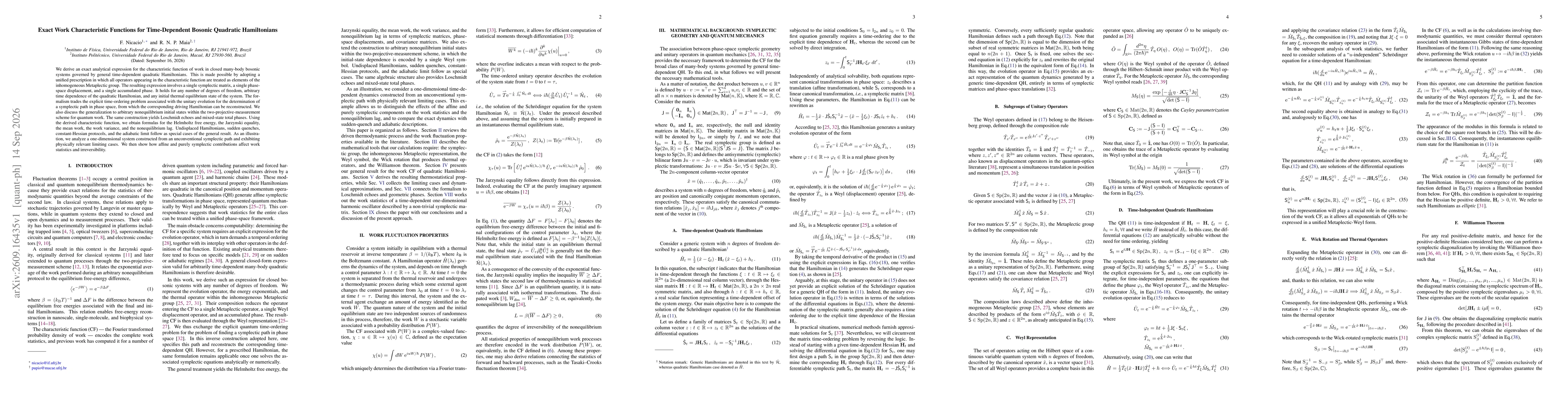 Thumbnail for Exact Work Characteristic Functions for Time-Dependent Bosonic Quadratic Hamiltonians