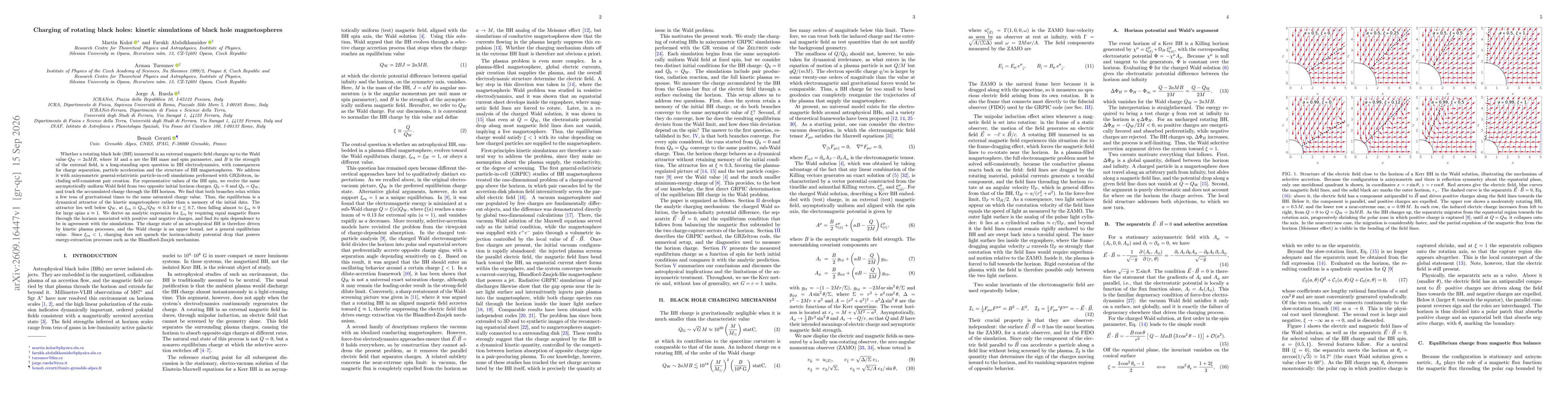 Thumbnail for Charging of rotating black holes: kinetic simulations of black hole magnetospheres