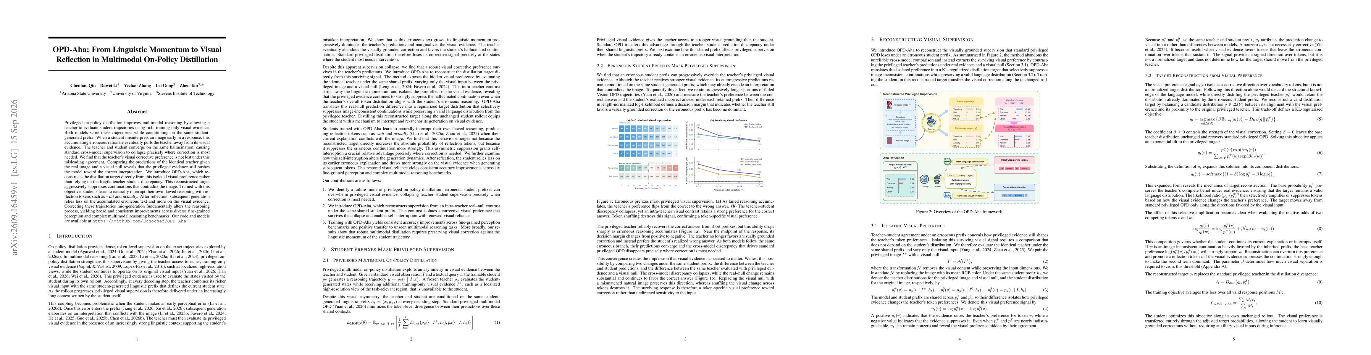 Thumbnail for OPD-Aha: From Linguistic Momentum to Visual Reflection in Multimodal On-Policy Distillation