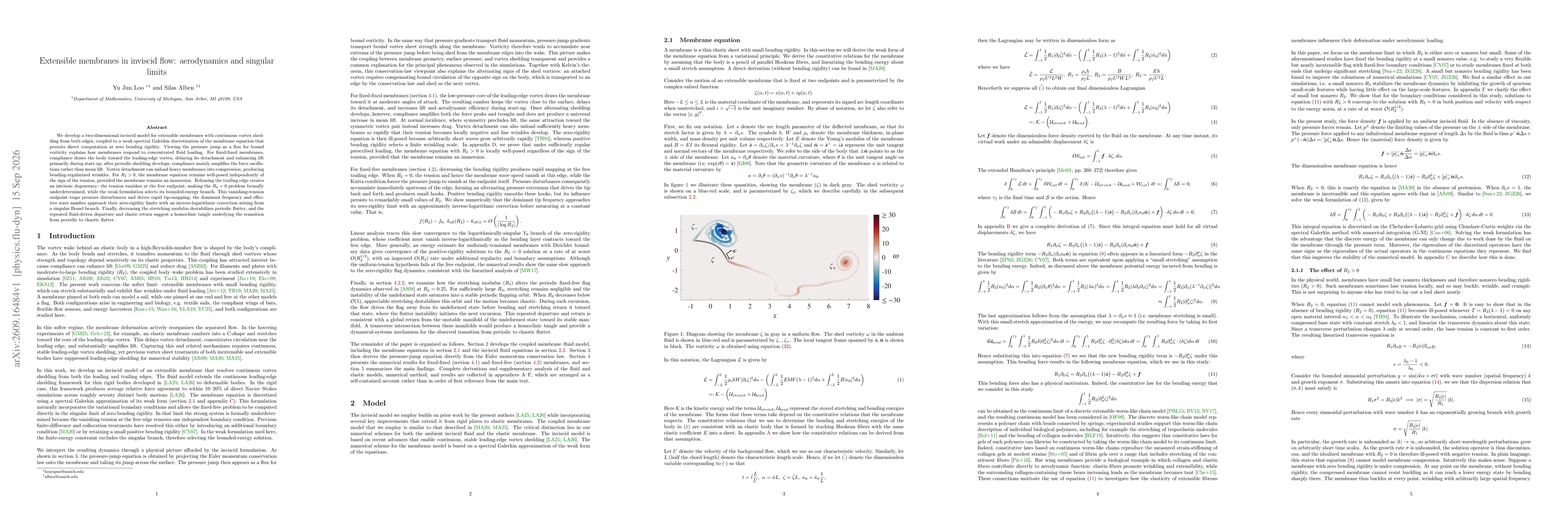 Thumbnail for Extensible membranes in inviscid flow: aerodynamics and singular limits