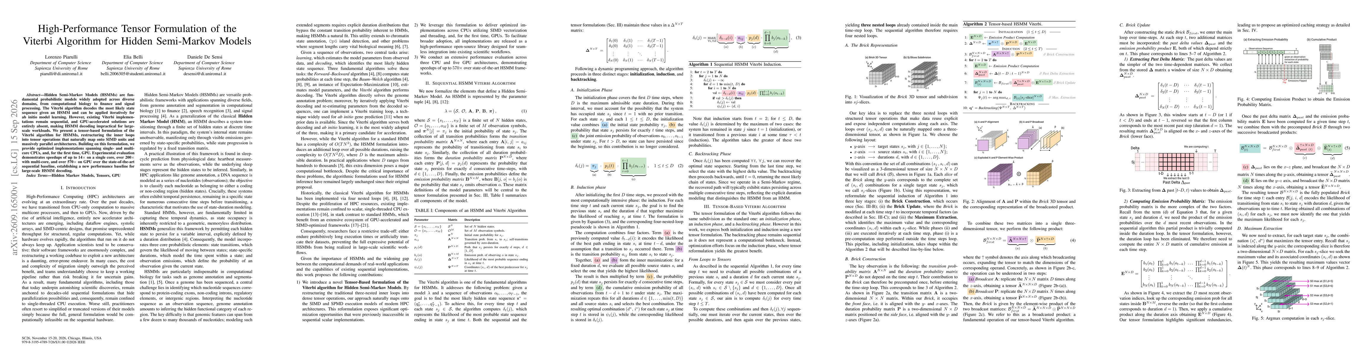 Thumbnail for High-Performance Tensor Formulation of the Viterbi Algorithm for Hidden Semi-Markov Models