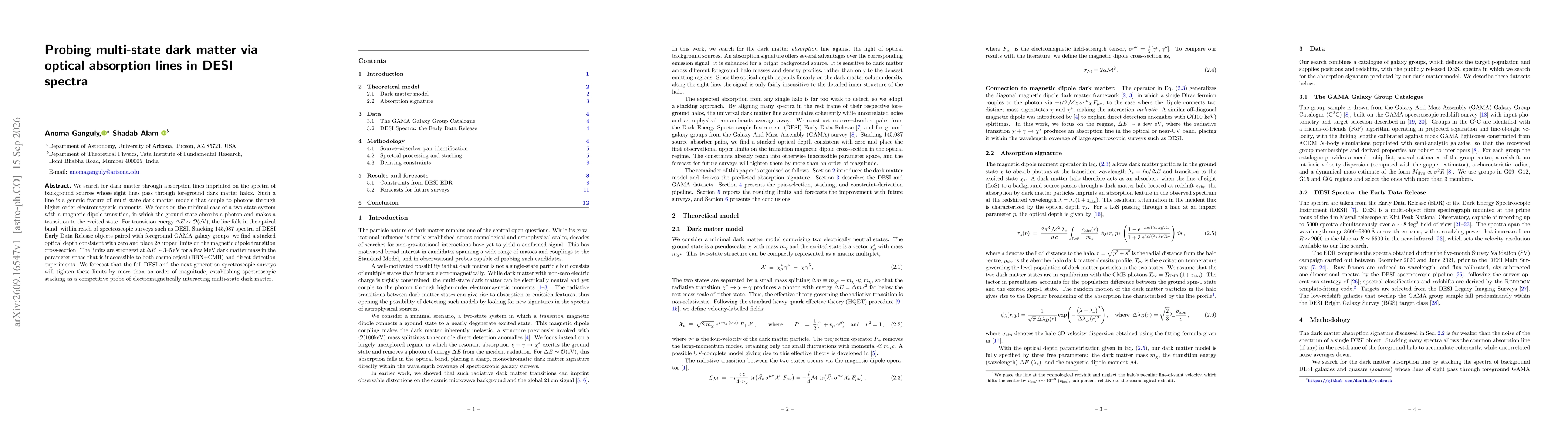 Thumbnail for Probing multi-state dark matter via optical absorption lines in DESI spectra