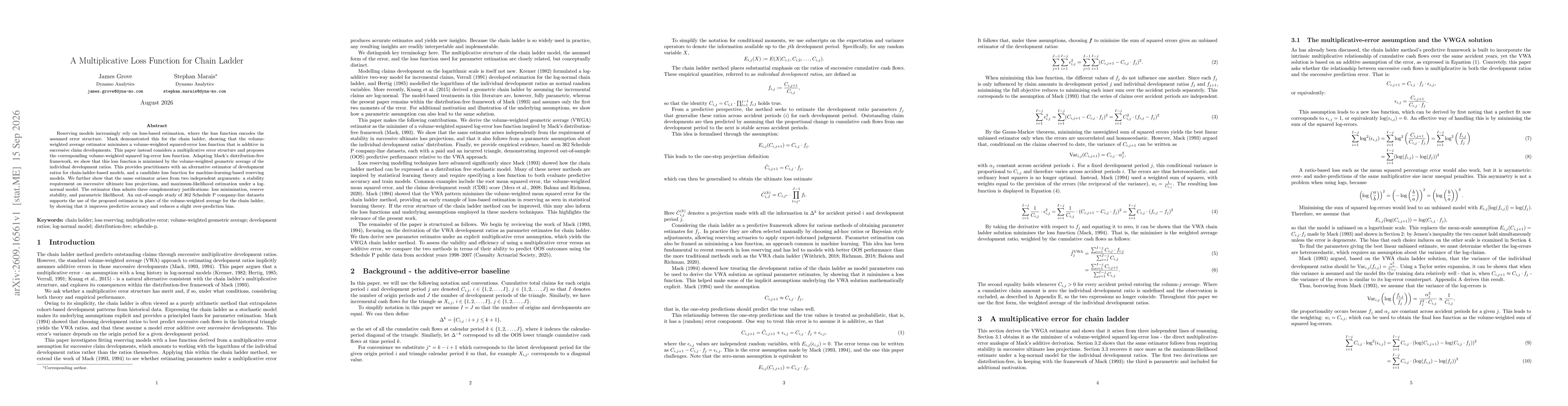 Thumbnail for A Multiplicative Loss Function for Chain Ladder