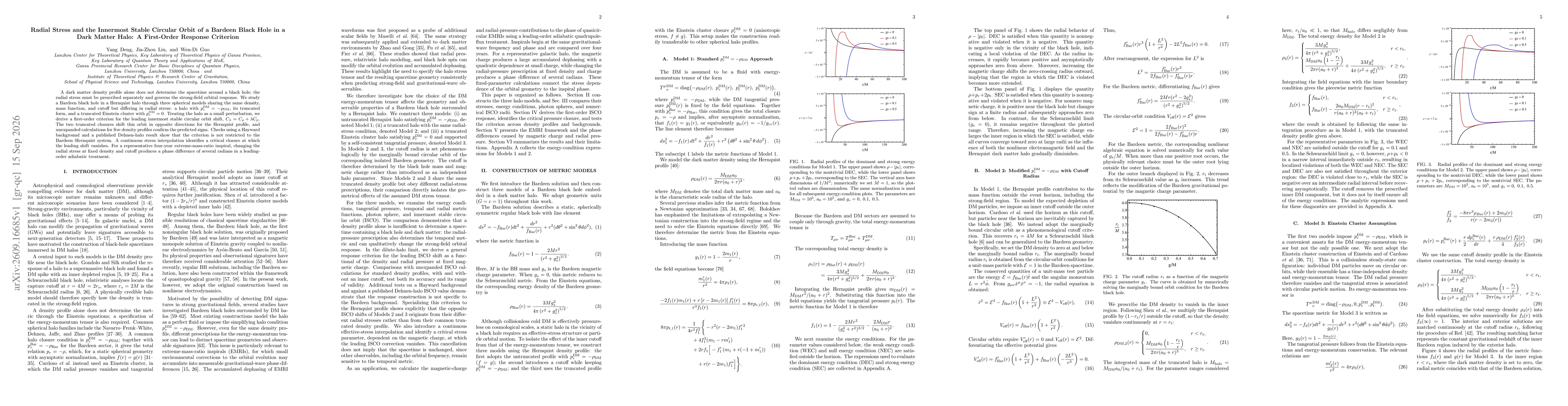 Thumbnail for Radial Stress and the Innermost Stable Circular Orbit of a Bardeen Black Hole in a Dark Matter Halo: A First-Order Response Criterion