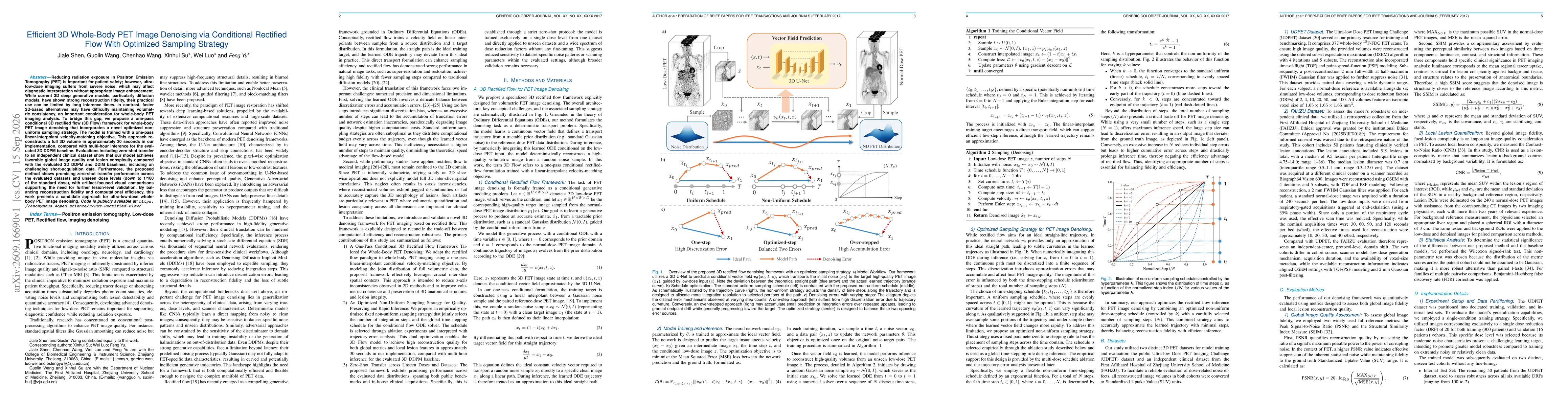 Thumbnail for Efficient 3D Whole-Body PET Image Denoising via Conditional Rectified Flow With Optimized Sampling Strategy